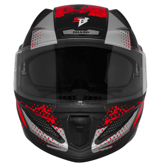 Steelbird Sbh 25 Albus Matt Black Red Full Face Helmet