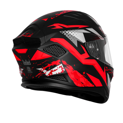 Steelbird Sbh 25 Albus Matt Black Red Full Face Helmet