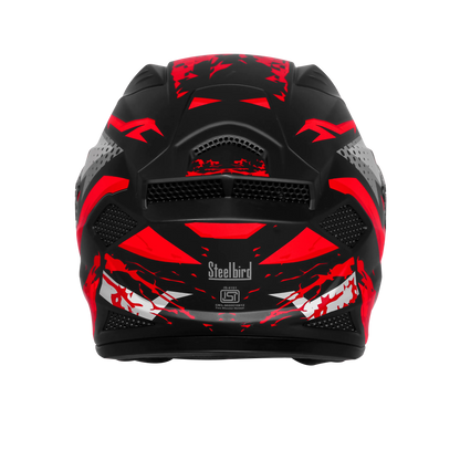Steelbird Sbh 25 Albus Matt Black Red Full Face Helmet