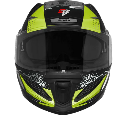 Steelbird Sbh 25 Sharp Albus Matt Black Grey Neon Full Face Helmet