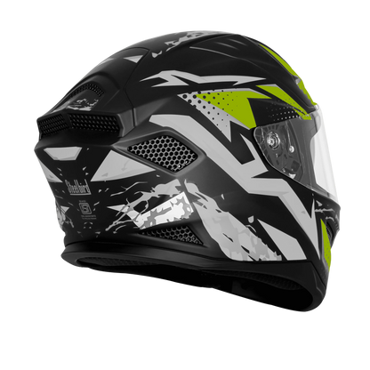 Steelbird Sbh 25 Sharp Albus Matt Black Grey Neon Full Face Helmet