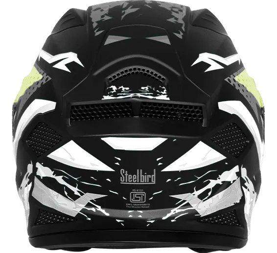 Steelbird Sbh 25 Sharp Albus Matt Black Grey Neon Full Face Helmet