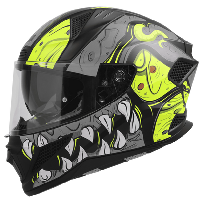 Steelbird Sbh 25 Sharp Ghost Black Grey Full Face Helmet