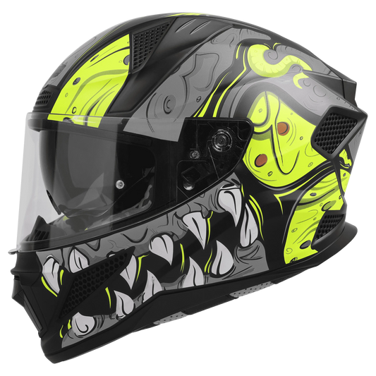 Steelbird Sbh 25 Sharp Ghost Black Grey Full Face Helmet