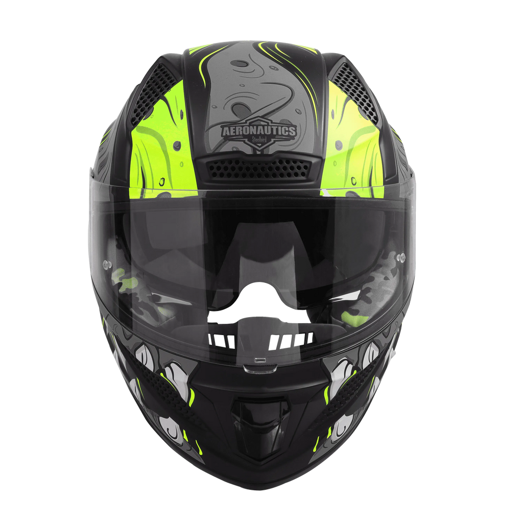 Steelbird Sbh 25 Sharp Ghost Black Grey Full Face Helmet