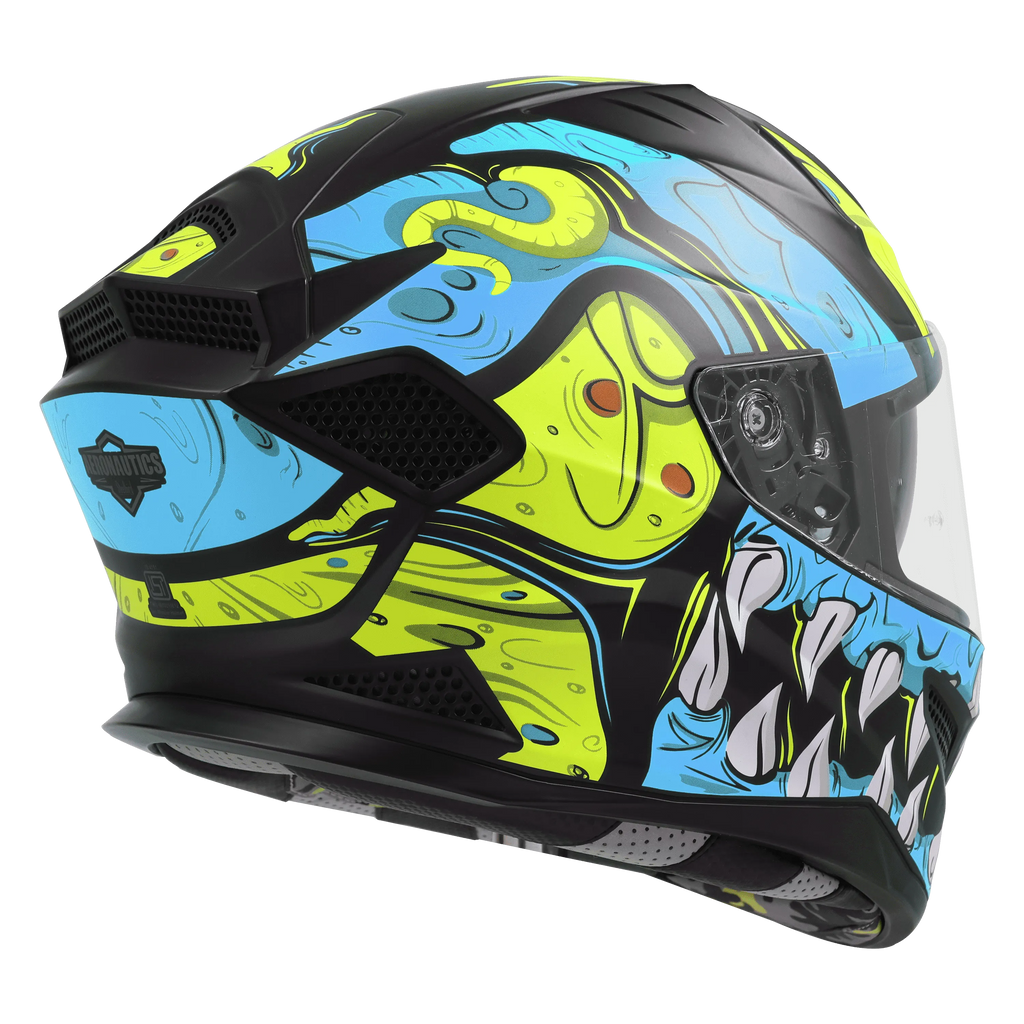 Steelbird Sbh 25 Sharp Ghost Black Jazz Blue Full Face Helmet