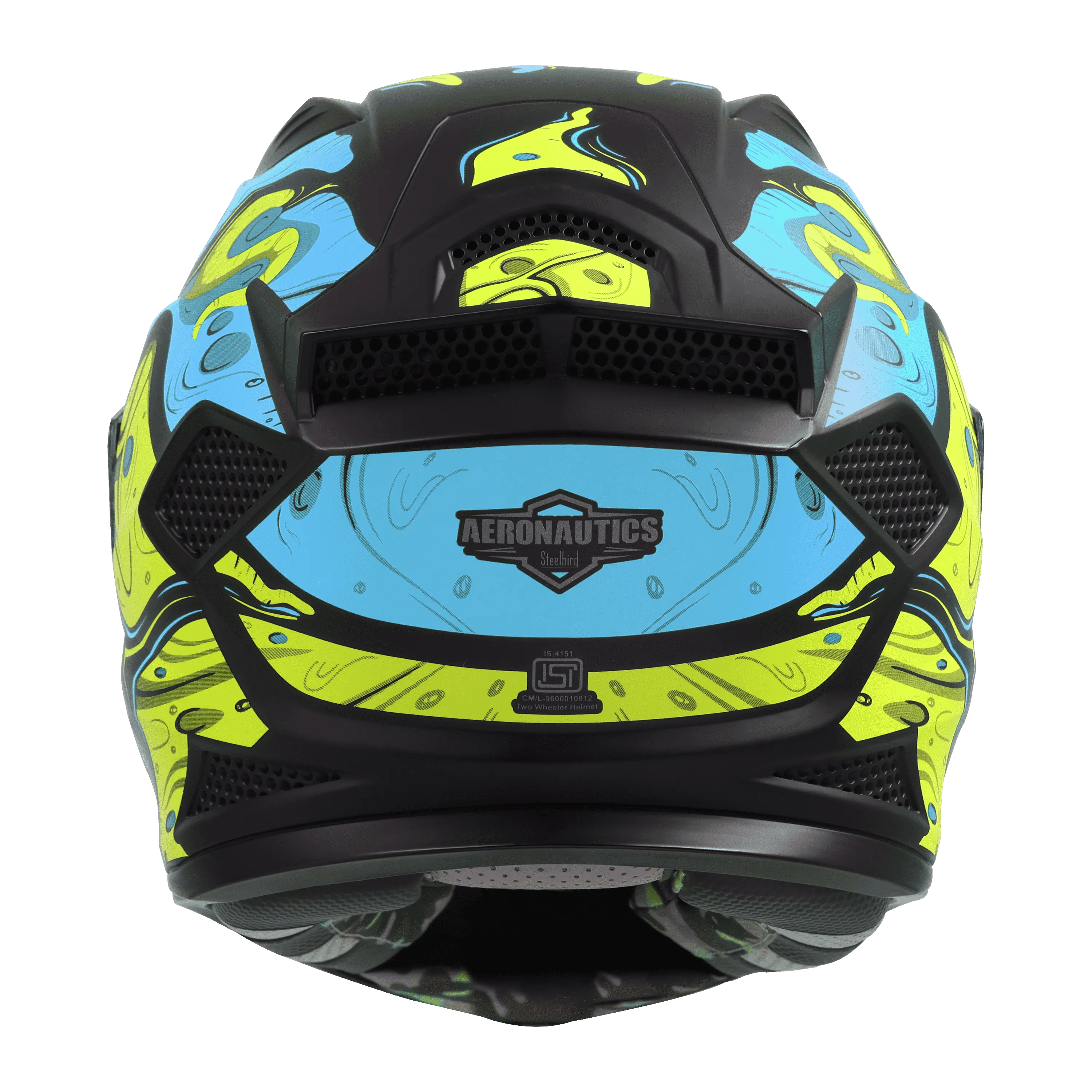 Steelbird Sbh 25 Sharp Ghost Black Jazz Blue Full Face Helmet