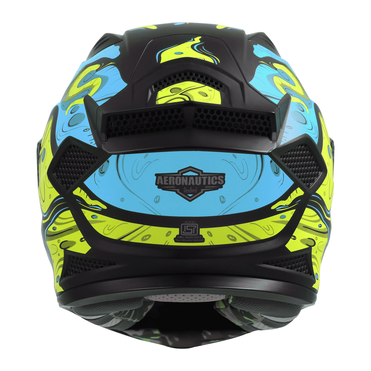 Steelbird Sbh 25 Sharp Ghost Black Jazz Blue Full Face Helmet