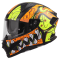 Steelbird Sbh 25 Sharp Ghost Black Orange Full Face Helmet