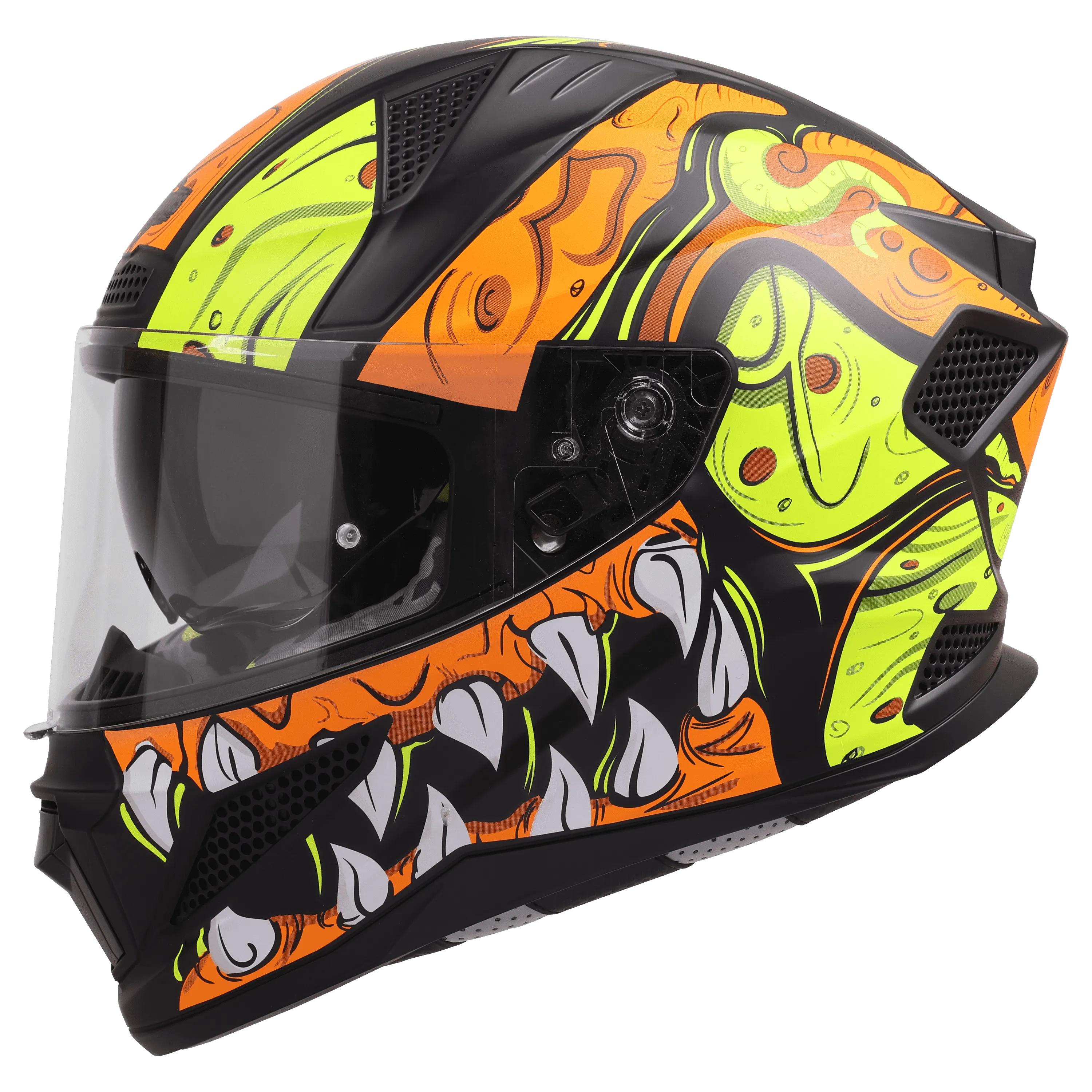 Steelbird Sbh 25 Sharp Ghost Black Orange Full Face Helmet