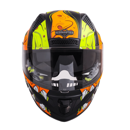 Steelbird Sbh 25 Sharp Ghost Black Orange Full Face Helmet