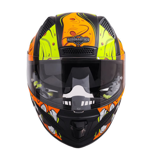 Steelbird Sbh 25 Sharp Ghost Black Orange Full Face Helmet