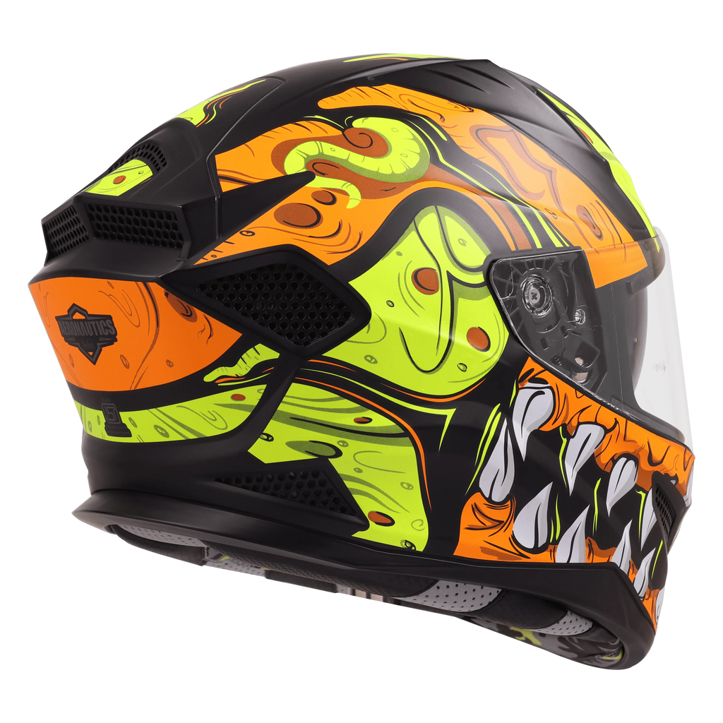 Steelbird Sbh 25 Sharp Ghost Black Orange Full Face Helmet