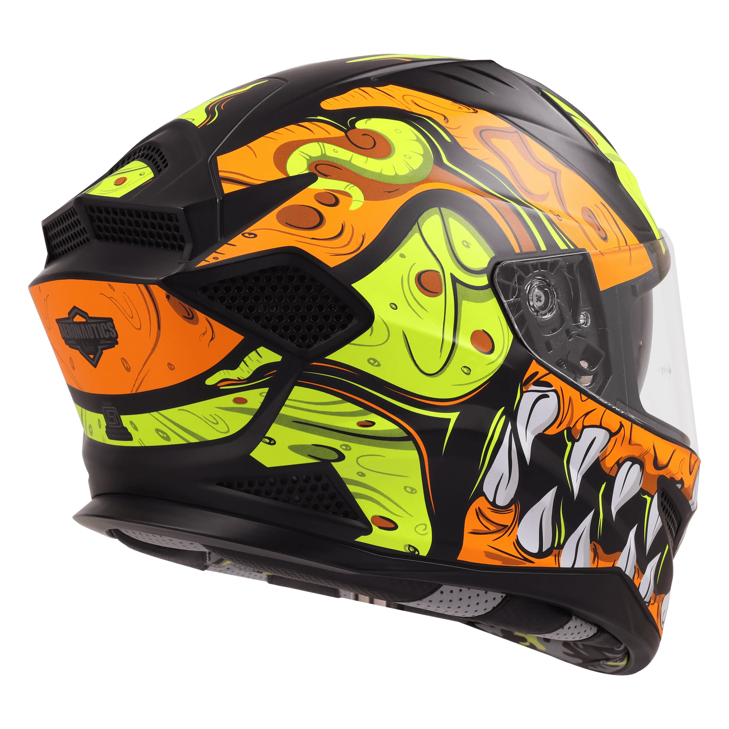 Steelbird Sbh 25 Sharp Ghost Black Orange Full Face Helmet