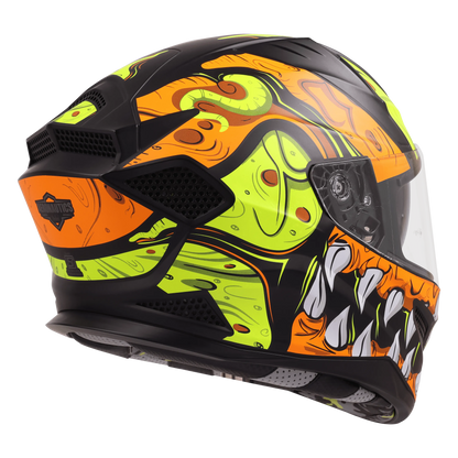 Steelbird Sbh 25 Sharp Ghost Black Orange Full Face Helmet