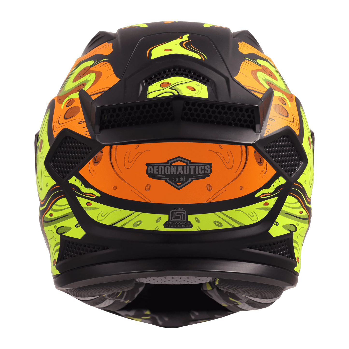 Steelbird Sbh 25 Sharp Ghost Black Orange Full Face Helmet