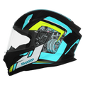 STEELBIRD Sbh 25 Sharp Glsy Black Jazz Blue Full Face Helmet