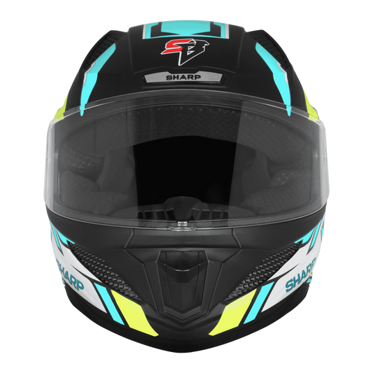 STEELBIRD Sbh 25 Sharp Glsy Black Jazz Blue Full Face Helmet