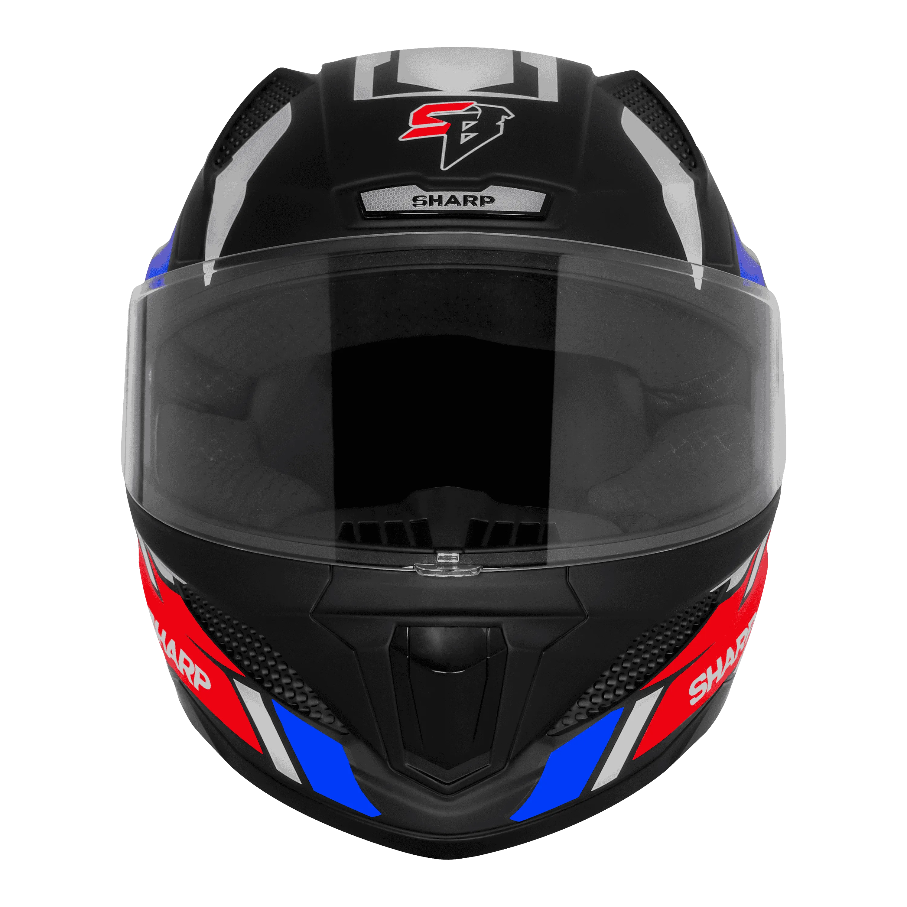 STEELBIRD Sbh 25 Sharp Spiky Black White Blue Full Face Helmet