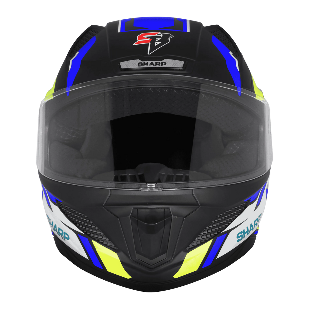 Steelbird Sbh 25 Sharp Spiky Black Blue Full Face Helmet