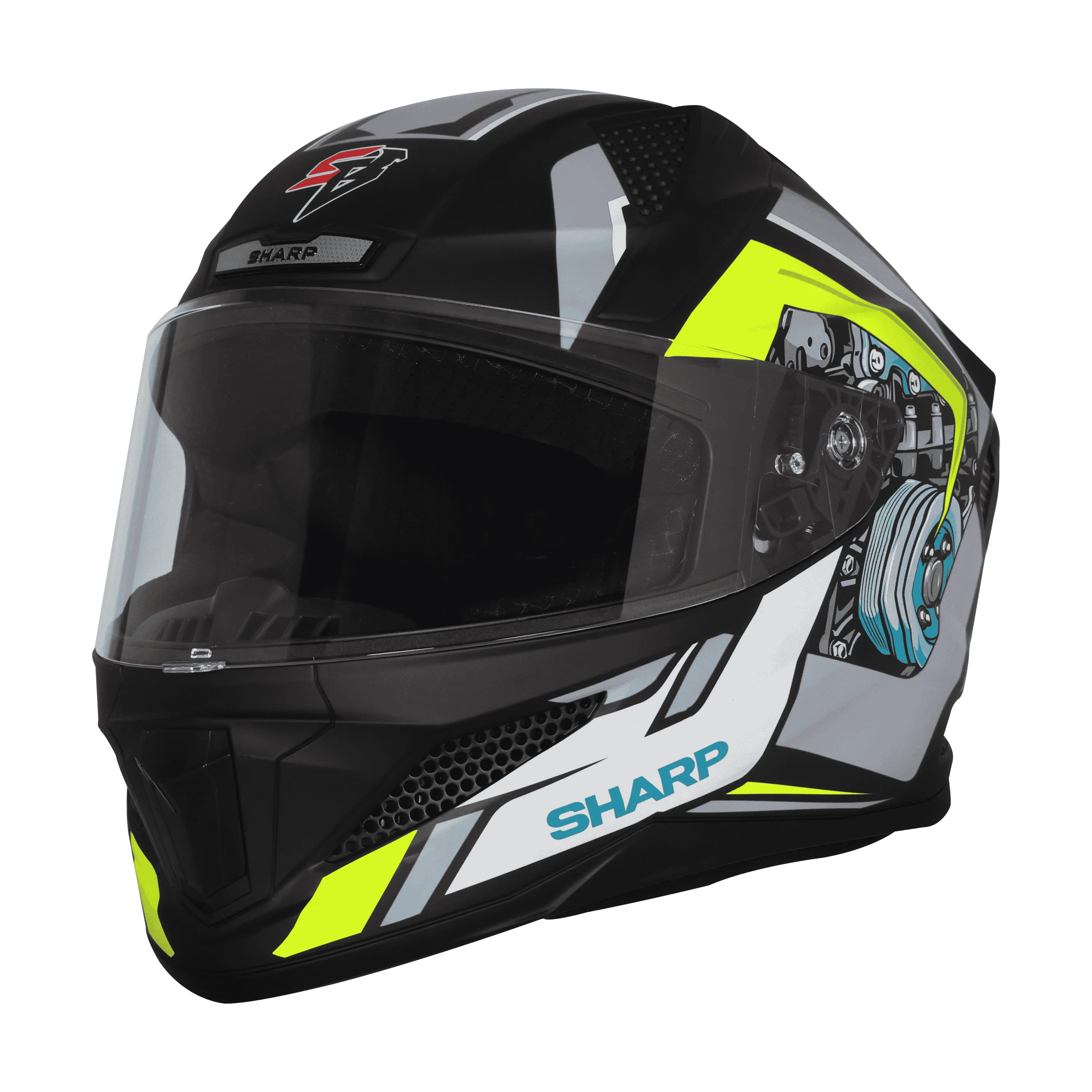 STEELBIRD Sbh 25 Sharp Spiky Black Grey Full Face Helmet