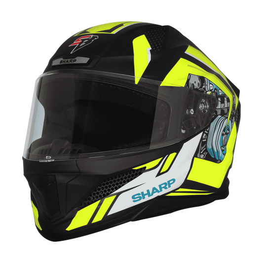 STEELBIRD Sbh 25 Sharp Spiky Black Neon Full Face Helmet