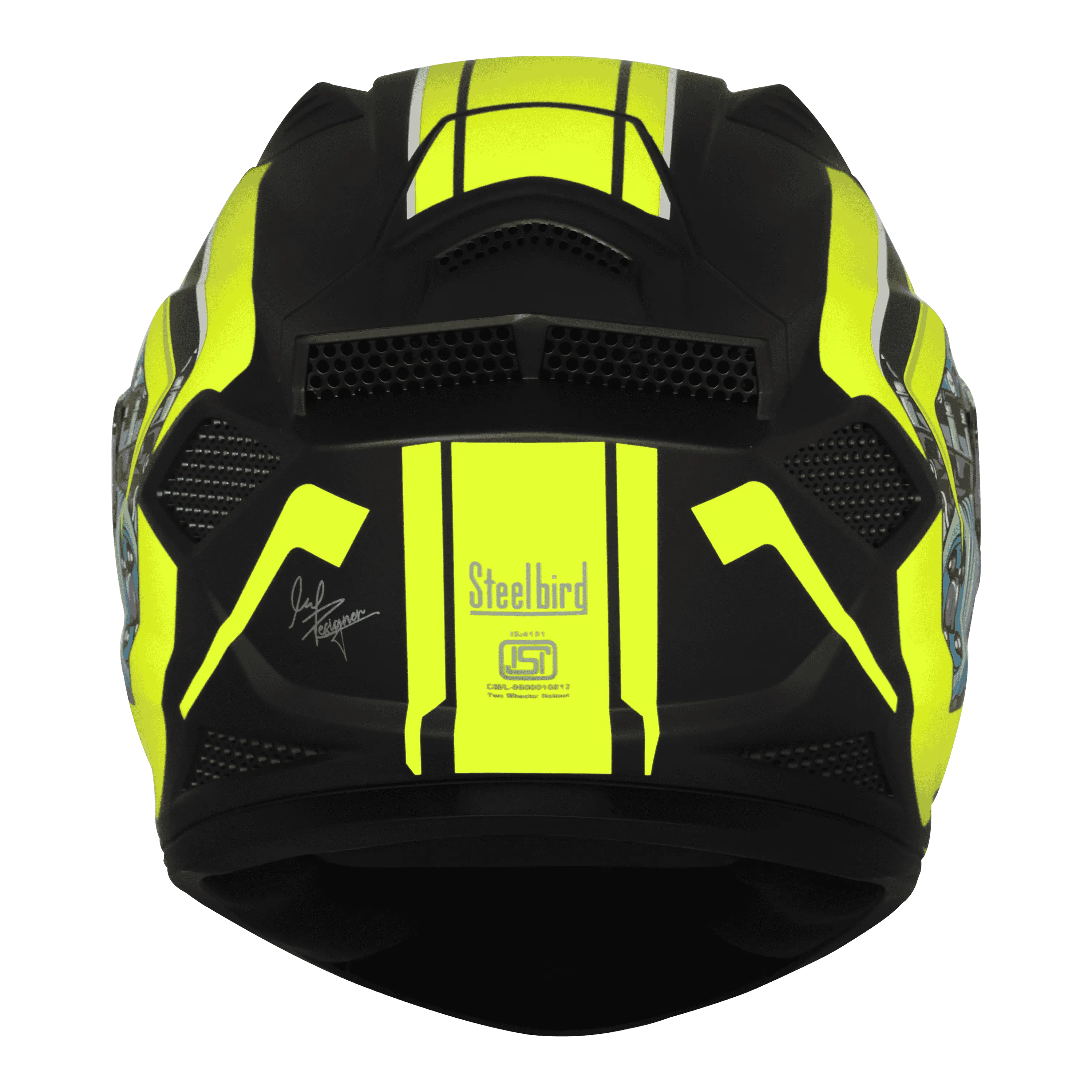 STEELBIRD Sbh 25 Sharp Spiky Black Neon Full Face Helmet