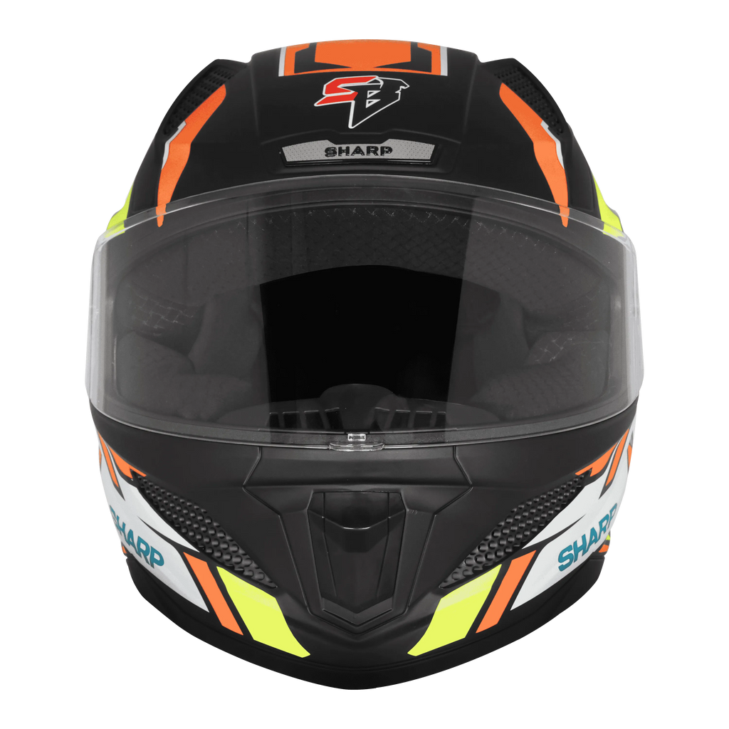 STEELBIRD Sbh 25 Sharp Spiky Black Orange Full Face Helmet
