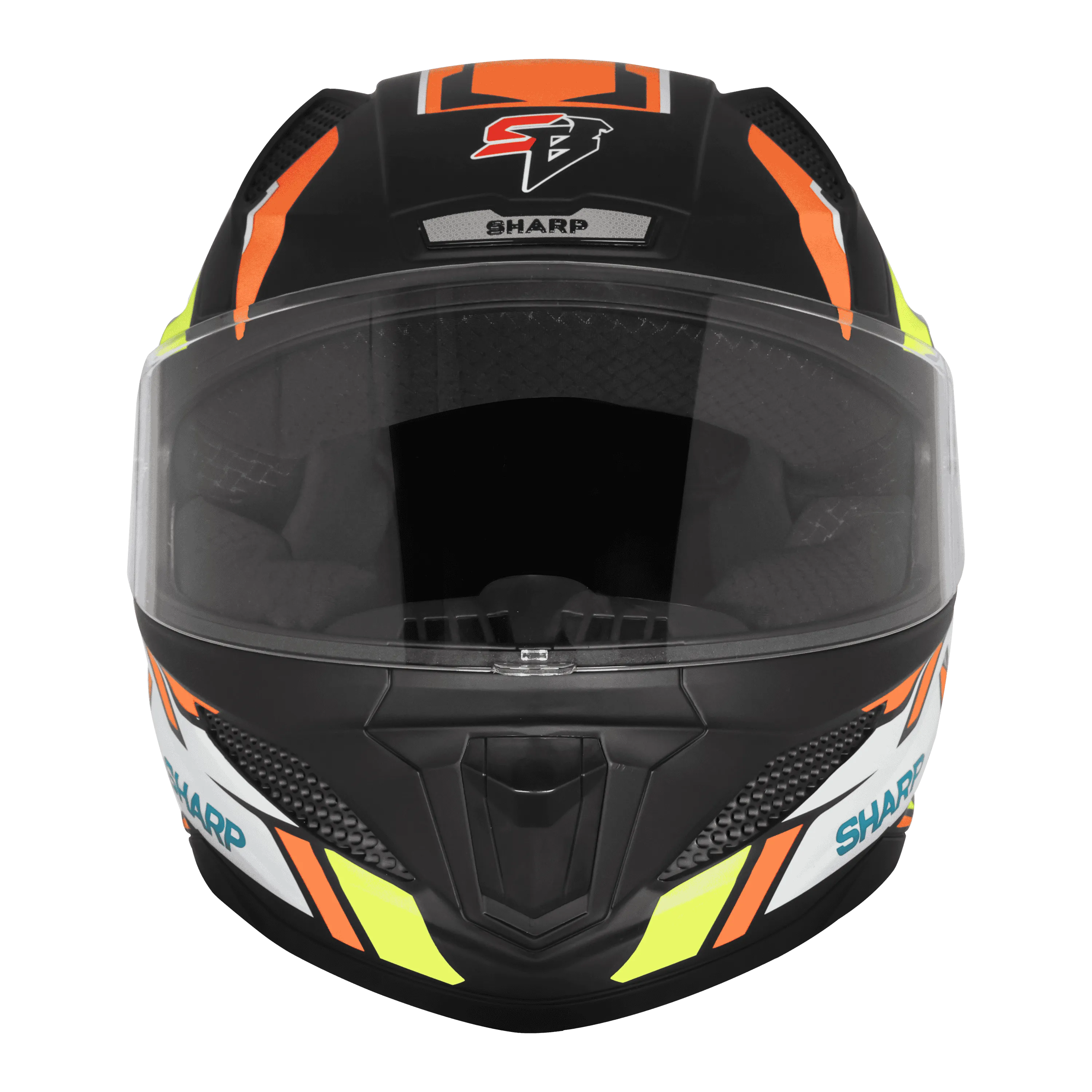 STEELBIRD Sbh 25 Sharp Spiky Black Orange Full Face Helmet