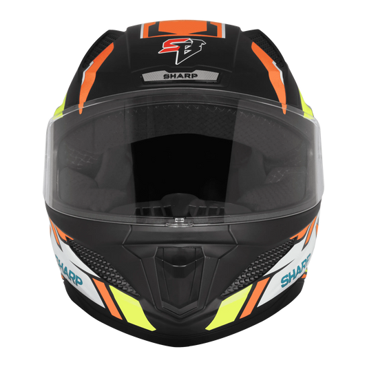 STEELBIRD Sbh 25 Sharp Spiky Black Orange Full Face Helmet