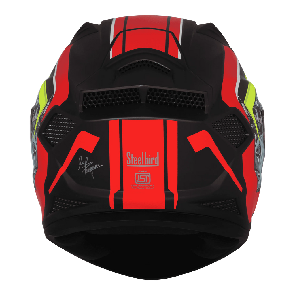 STEELBIRD Sbh 25 Sharp Spiky Black Red Full Face Helmet