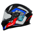 STEELBIRD Sbh 25 Sharp Spiky Black White Blue Full Face Helmet