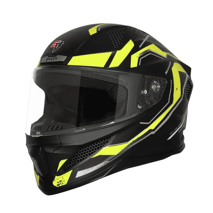 Steelbird Sbh 25 Sharp Spiky Matt Black Neon Full Face Helmet