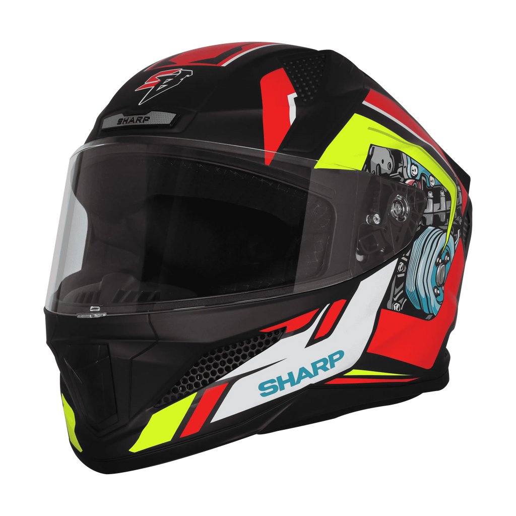 Steelbird Sbh 25 Sharp Spiky Matt Black Red Full Face Helmet