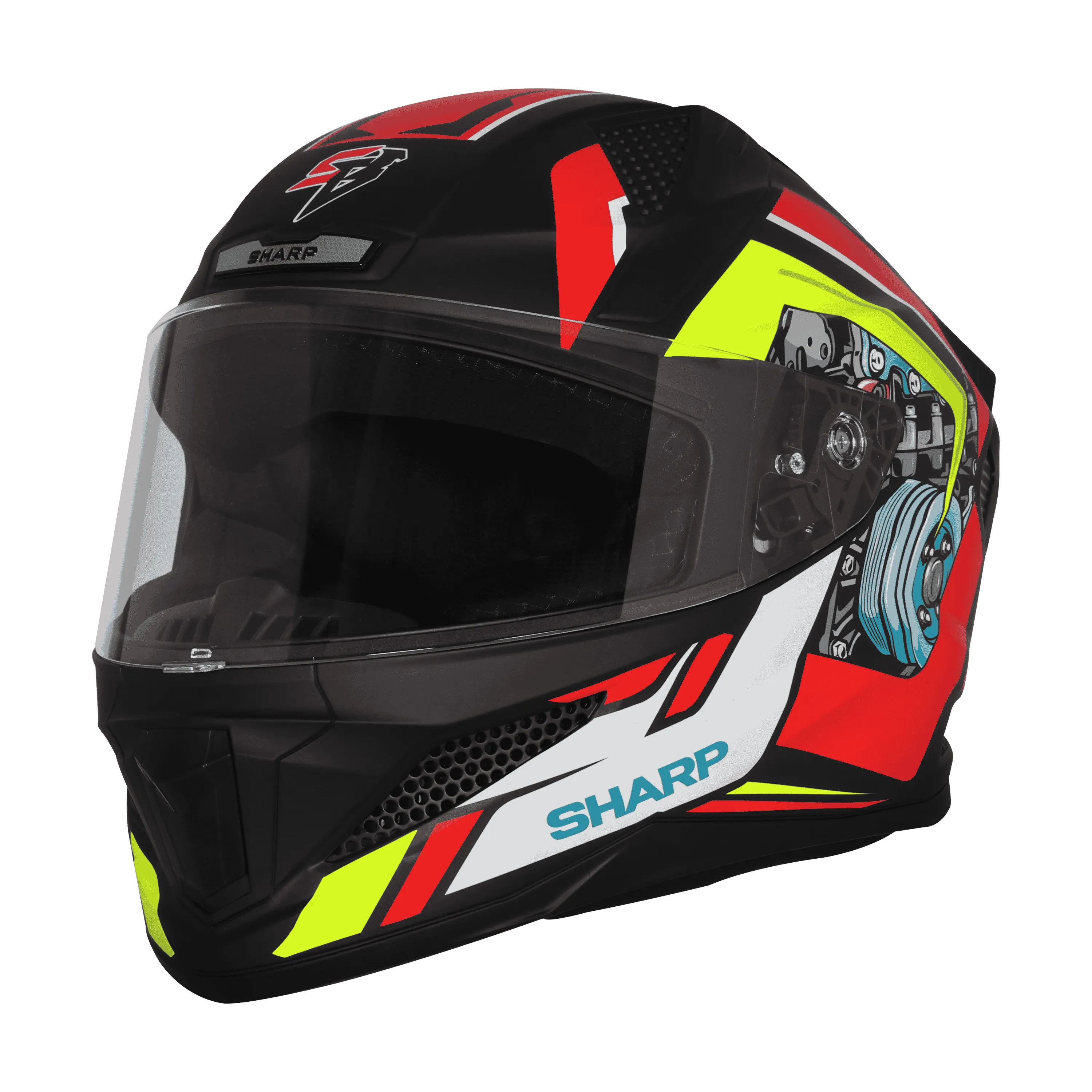 Steelbird Sbh 25 Sharp Spiky Matt Black Red Full Face Helmet