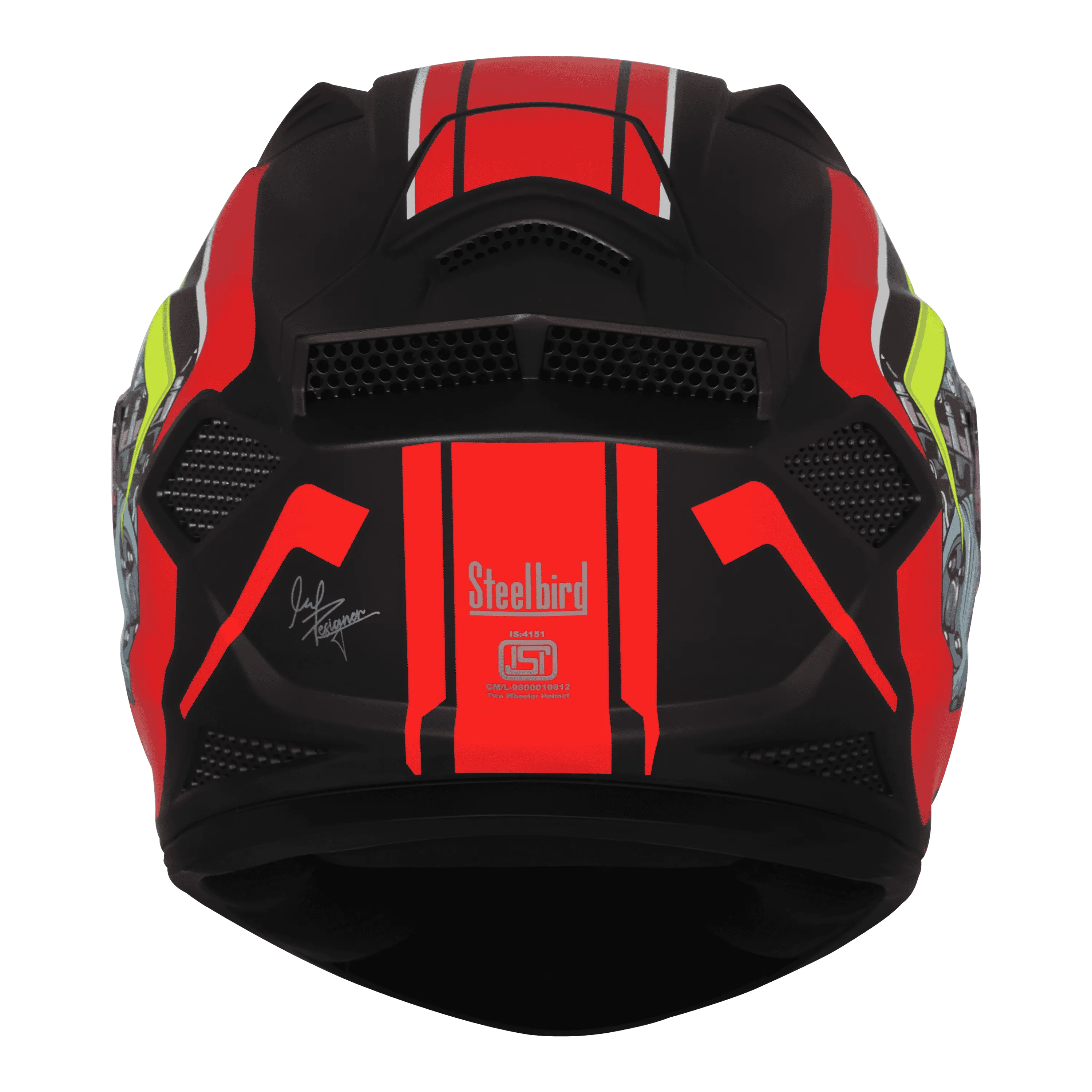 Steelbird Sbh 25 Sharp Spiky Matt Black Red Full Face Helmet