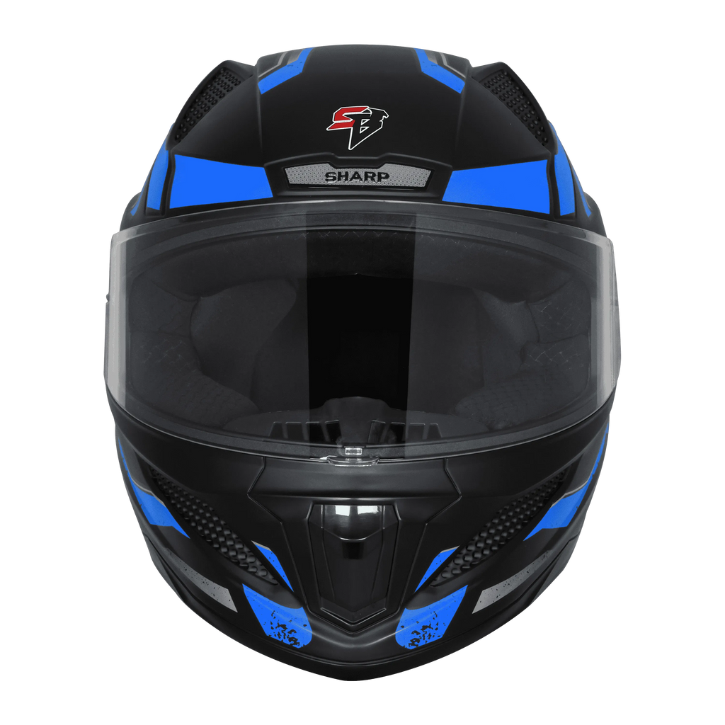 Steelbird Sbh 25 Sharp Spirit Black Blue Full Face Helmet