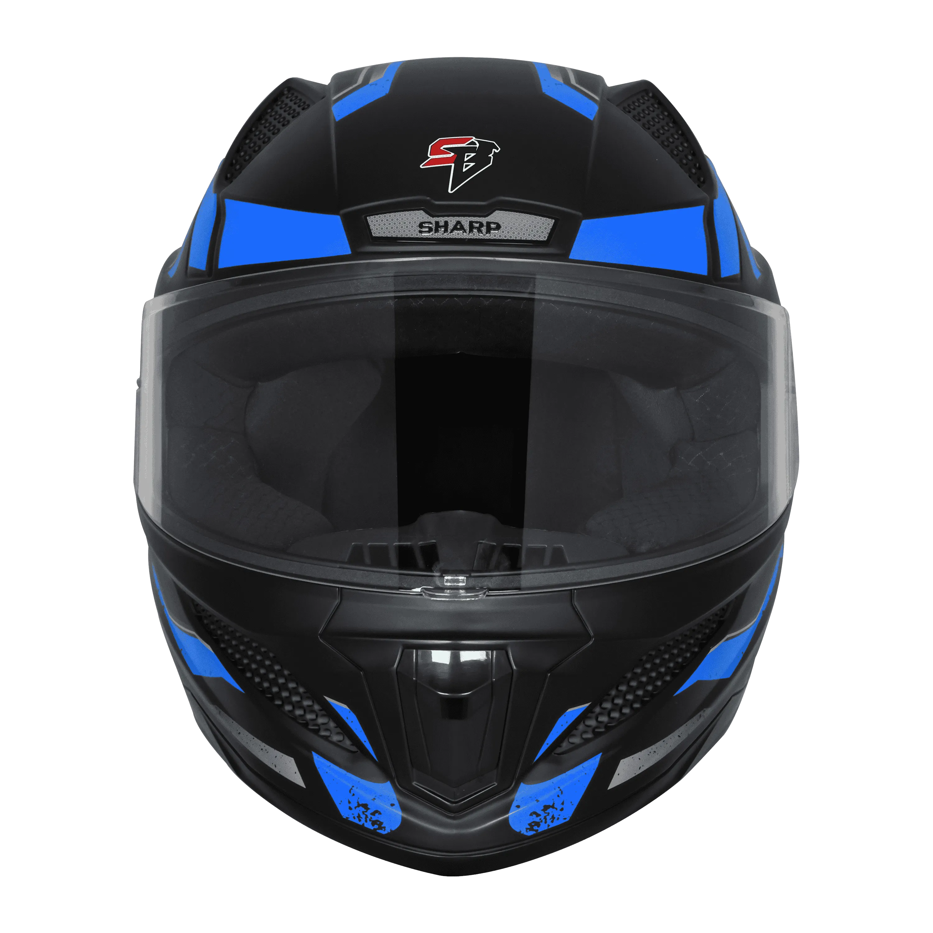 Steelbird Sbh 25 Sharp Spirit Black Blue Full Face Helmet