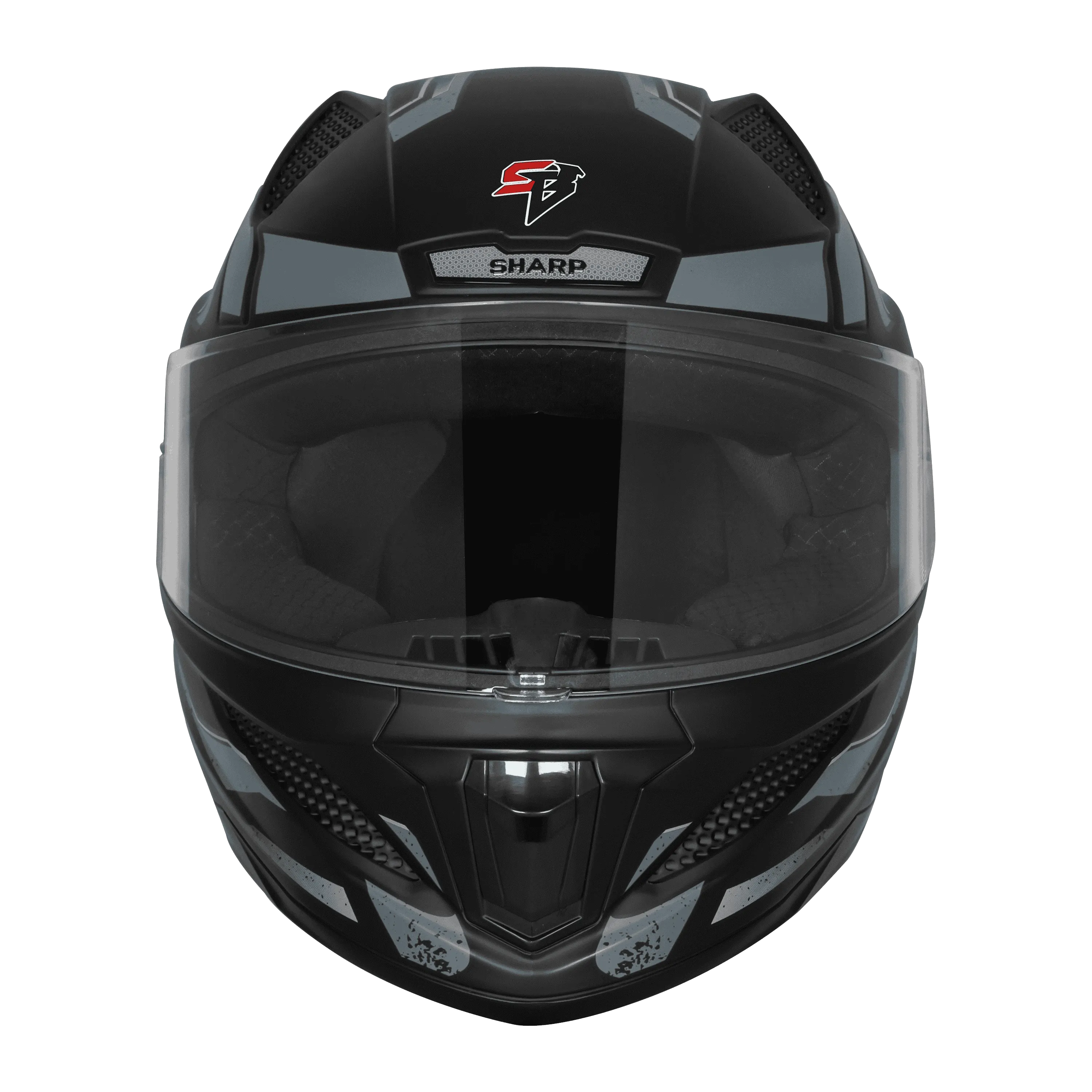 Steelbird Sbh 25 Sharp Spirit Black Gray Full Face Helmet