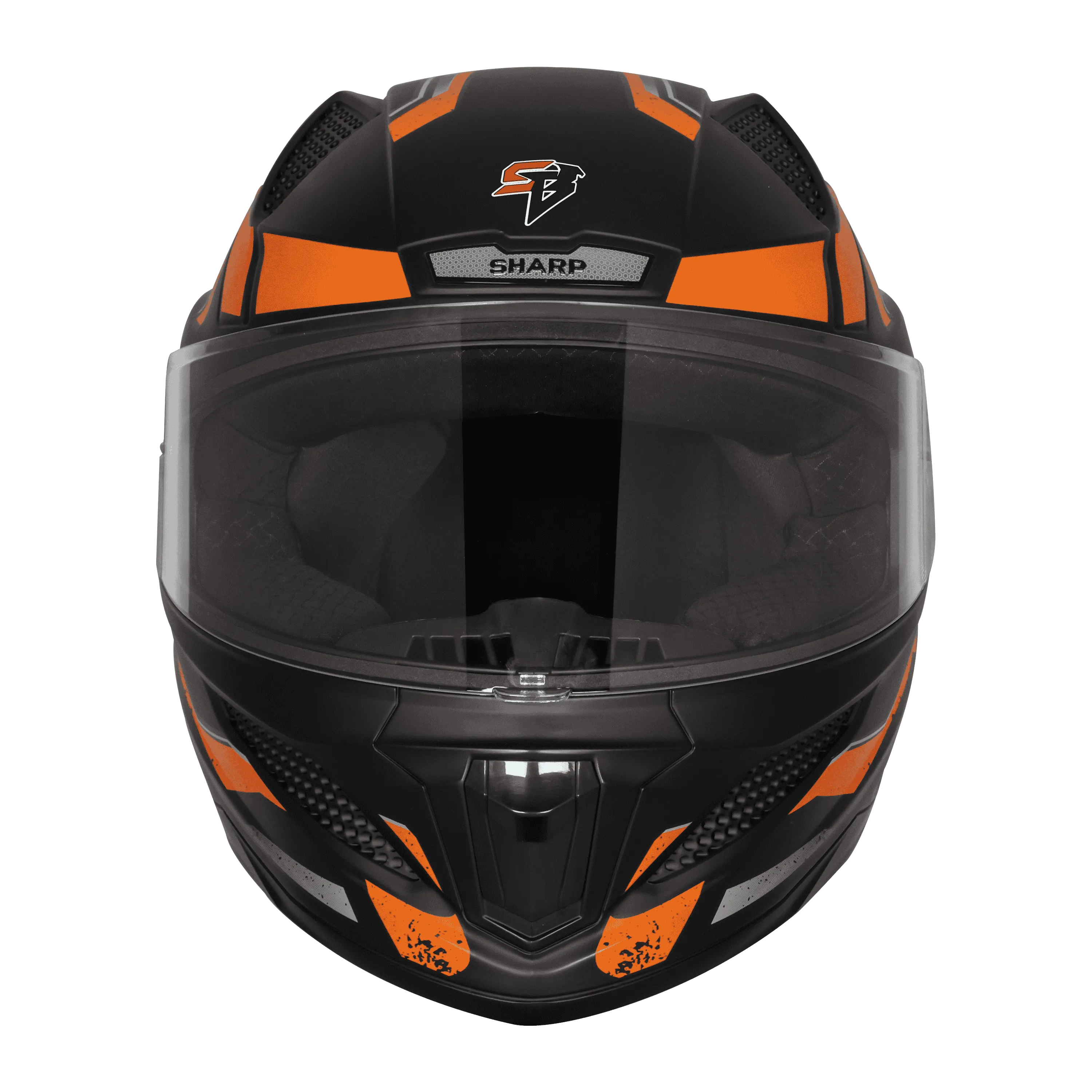 Steelbird Sbh 25 Sharp Spirit Black Orange Full Face Helmet
