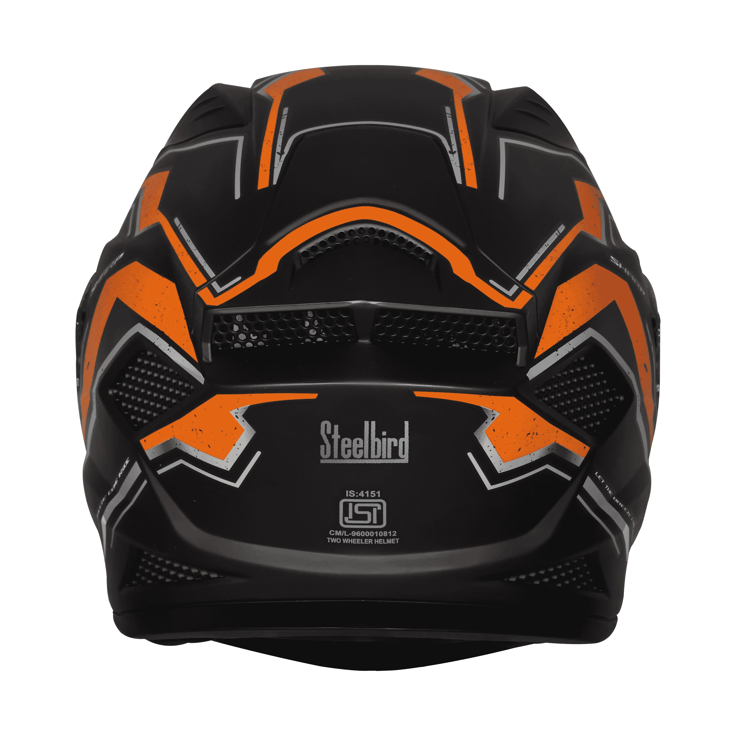 Steelbird Sbh 25 Sharp Spirit Black Orange Full Face Helmet