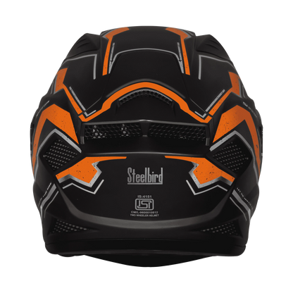 Steelbird Sbh 25 Sharp Spirit Black Orange Full Face Helmet