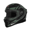 Steelbird Sbh 25 Sharp Spirit Matt Black Green Full Face Helmet