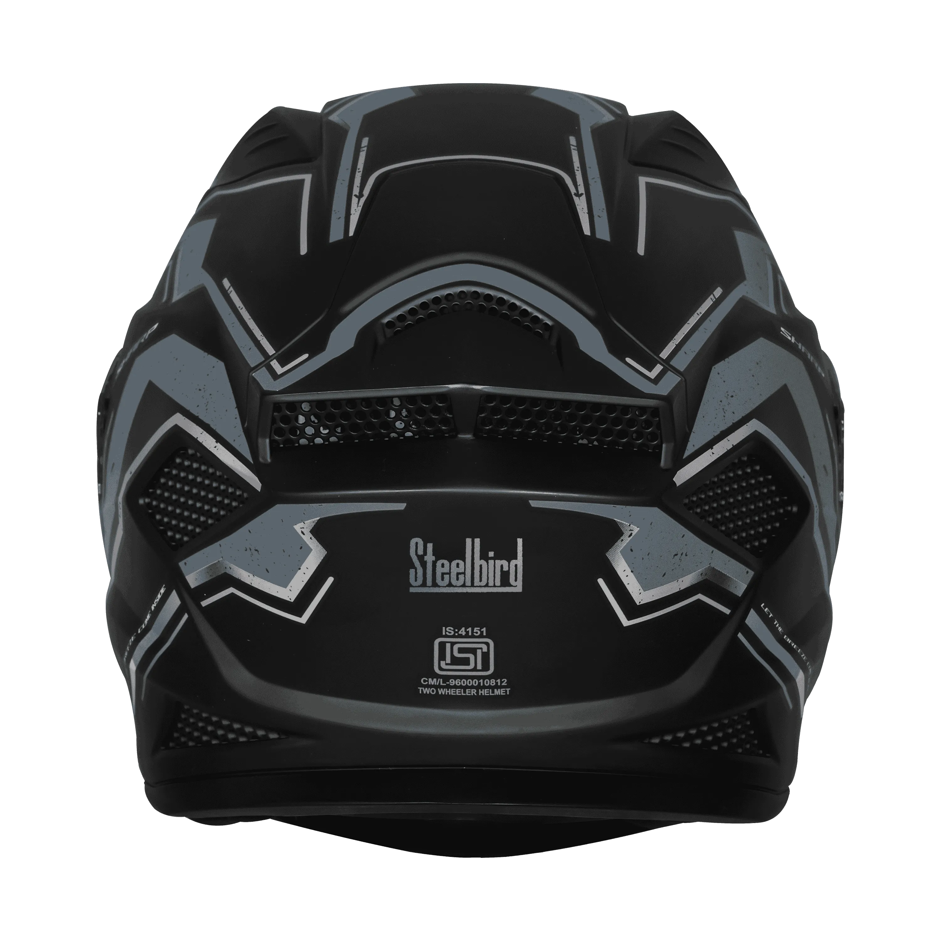 STEELBIRD Sbh 25 Sharp Spirit Matt Black Grey Full Face Helmet