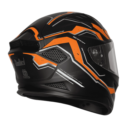 Steelbird Sbh 25 Sharp Spirit Matt Black Orange Full Face Helmet