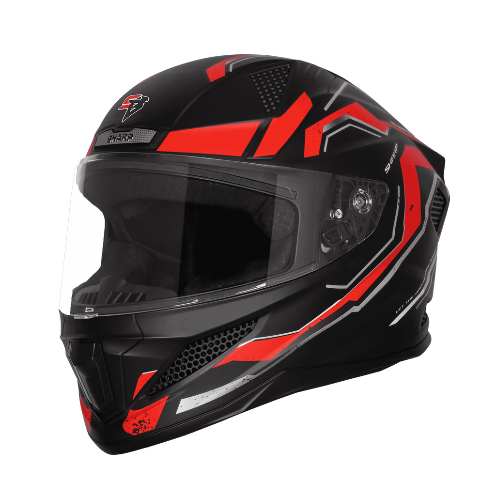 Steelbird Sbh 25 Sharp Spirit Matt Black Red Full Face Helmet