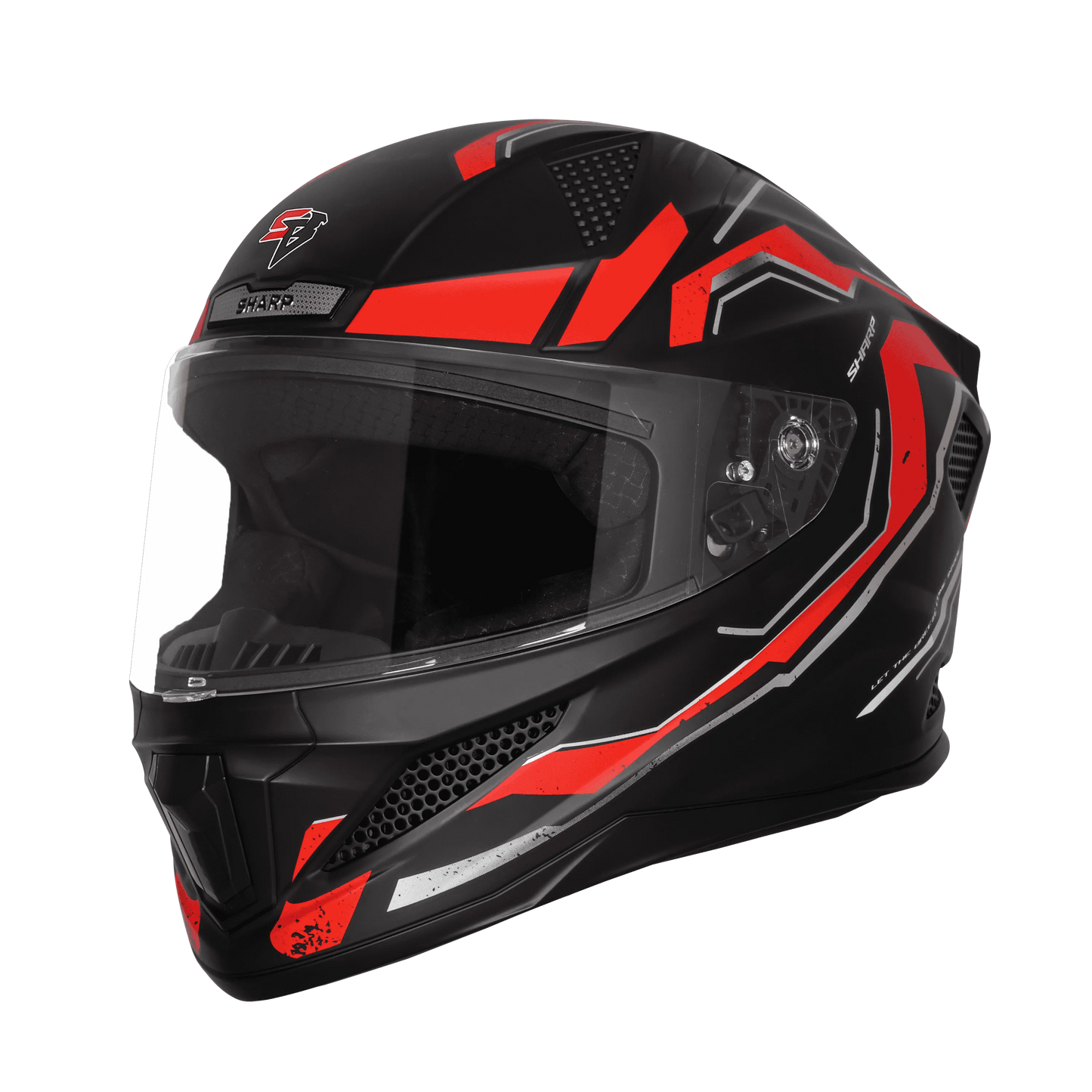 Steelbird Sbh 25 Sharp Spirit Matt Black Red Full Face Helmet