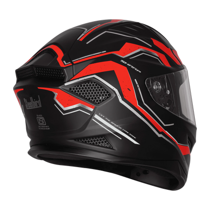 Steelbird Sbh 25 Sharp Spirit Matt Black Red Full Face Helmet