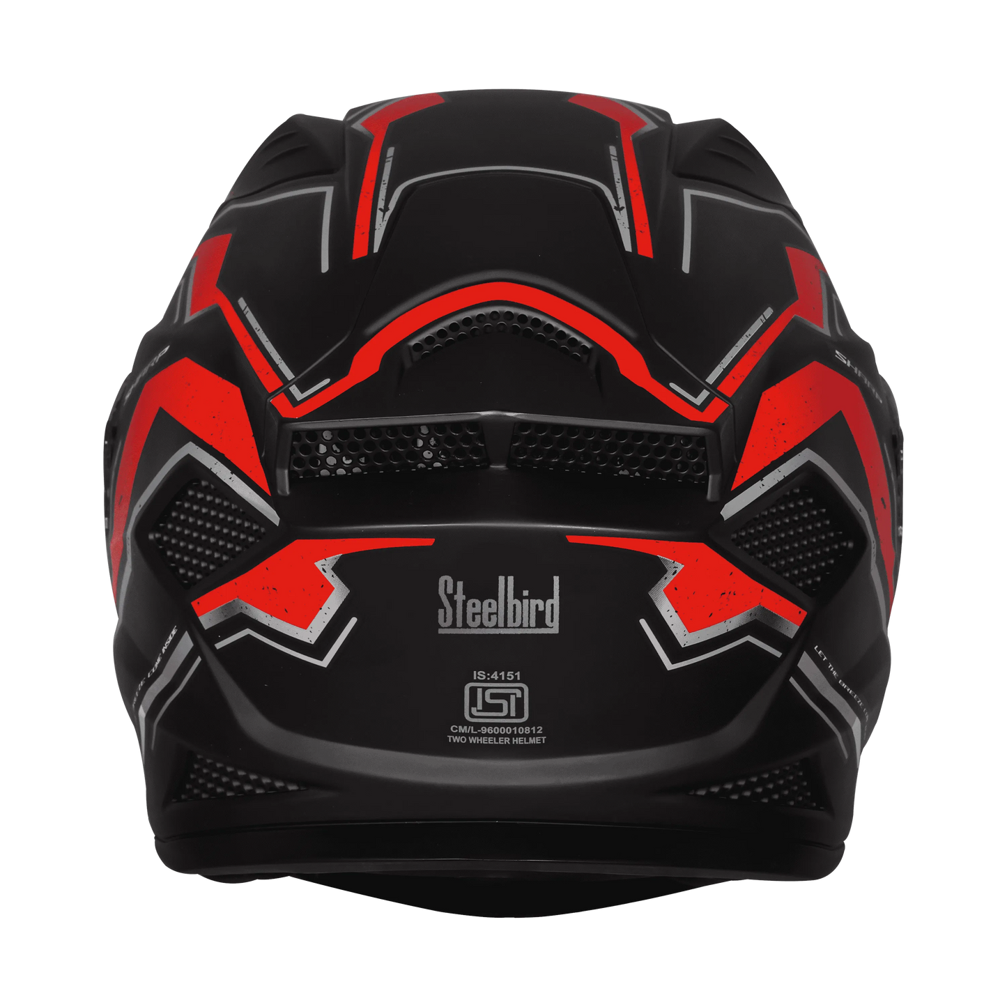 Steelbird Sbh 25 Sharp Spirit Matt Black Red Full Face Helmet