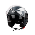 Steelbird Sbh 31 Drx Black Smoke Sun Shield Half Face Helmet